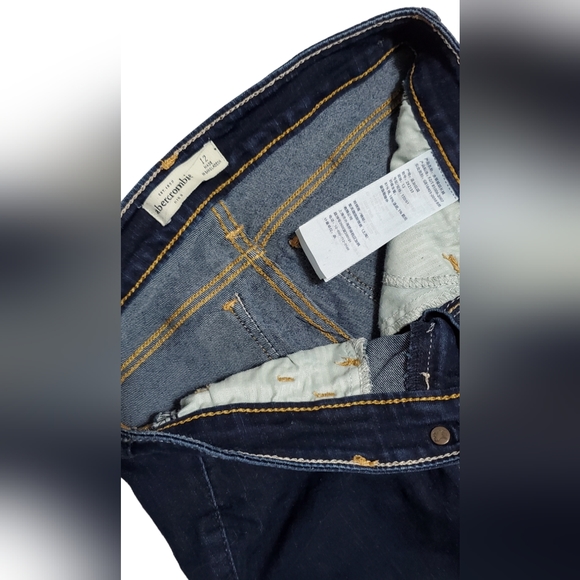 Abercrombie & Fitch Jeans Girls Youth 12 Straight Mid Rise Dark Wash Stretch - Picture 6 of 7